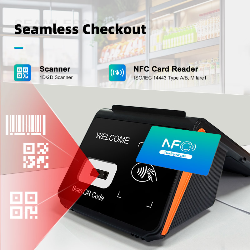 Portable pos with barcode scanner 