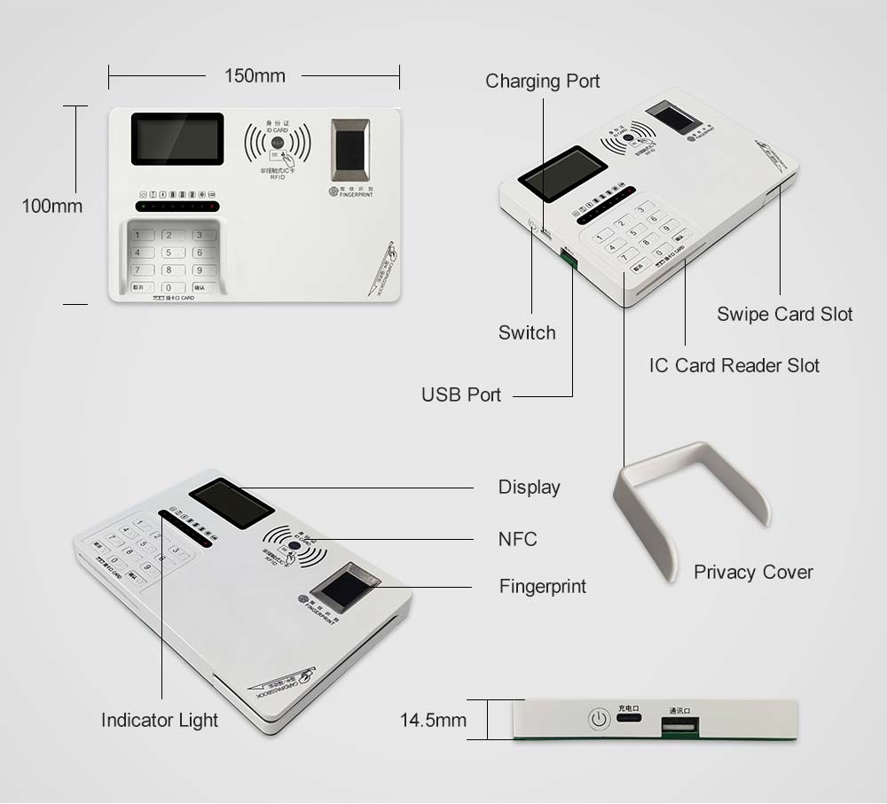 Fingerprint bank counter PAD